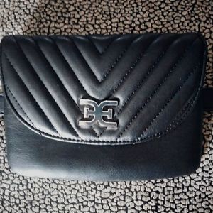 Sam Edelman black buckle fanny bag